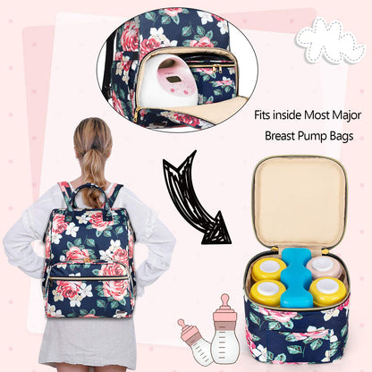 Insulated Breastmilk Cooler Travel Bag for Working Moms, Black