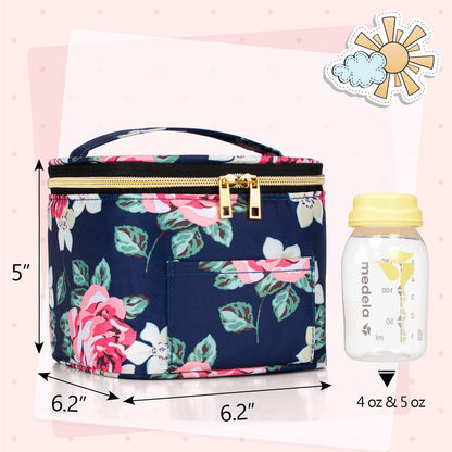 Insulated Breastmilk Cooler Travel Bag for Working Moms, Black