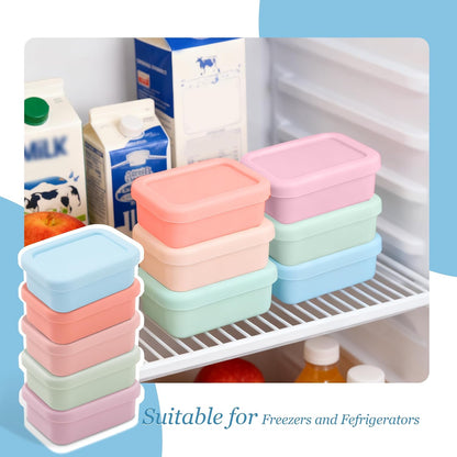 10 Packs 1 Cup Silicone Freezer Molds for Souper Cubes,Ice Cube Tray,8oz Food Containers With Lid for Food Preserving, Silicone Tray with Lid for Broth, Sauces, Stews