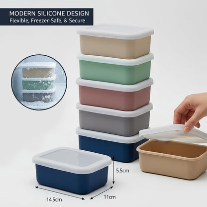 10 Packs 1 Cup Silicone Freezer Molds for Souper Cubes,Ice Cube Tray,8oz Food Containers With Lid for Food Preserving, Silicone Tray with Lid for Broth, Sauces, Stews