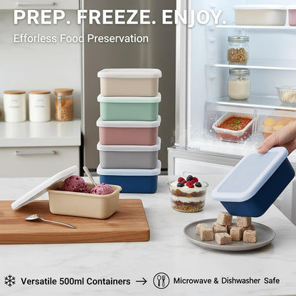 10 Packs 1 Cup Silicone Freezer Molds for Souper Cubes,Ice Cube Tray,8oz Food Containers With Lid for Food Preserving, Silicone Tray with Lid for Broth, Sauces, Stews