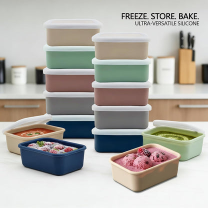 10 Packs 1 Cup Silicone Freezer Molds for Souper Cubes,Ice Cube Tray,8oz Food Containers With Lid for Food Preserving, Silicone Tray with Lid for Broth, Sauces, Stews