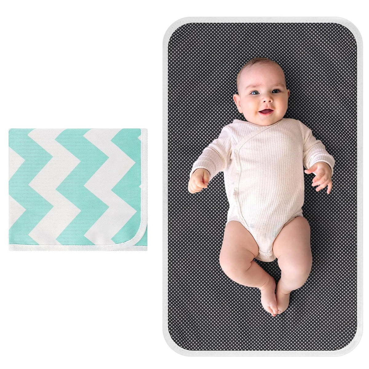 Portable Diaper Changing Pad, Waterproof Foldable Baby Changing Mat for Travel, Baby Essentials Shower Registry Gifts