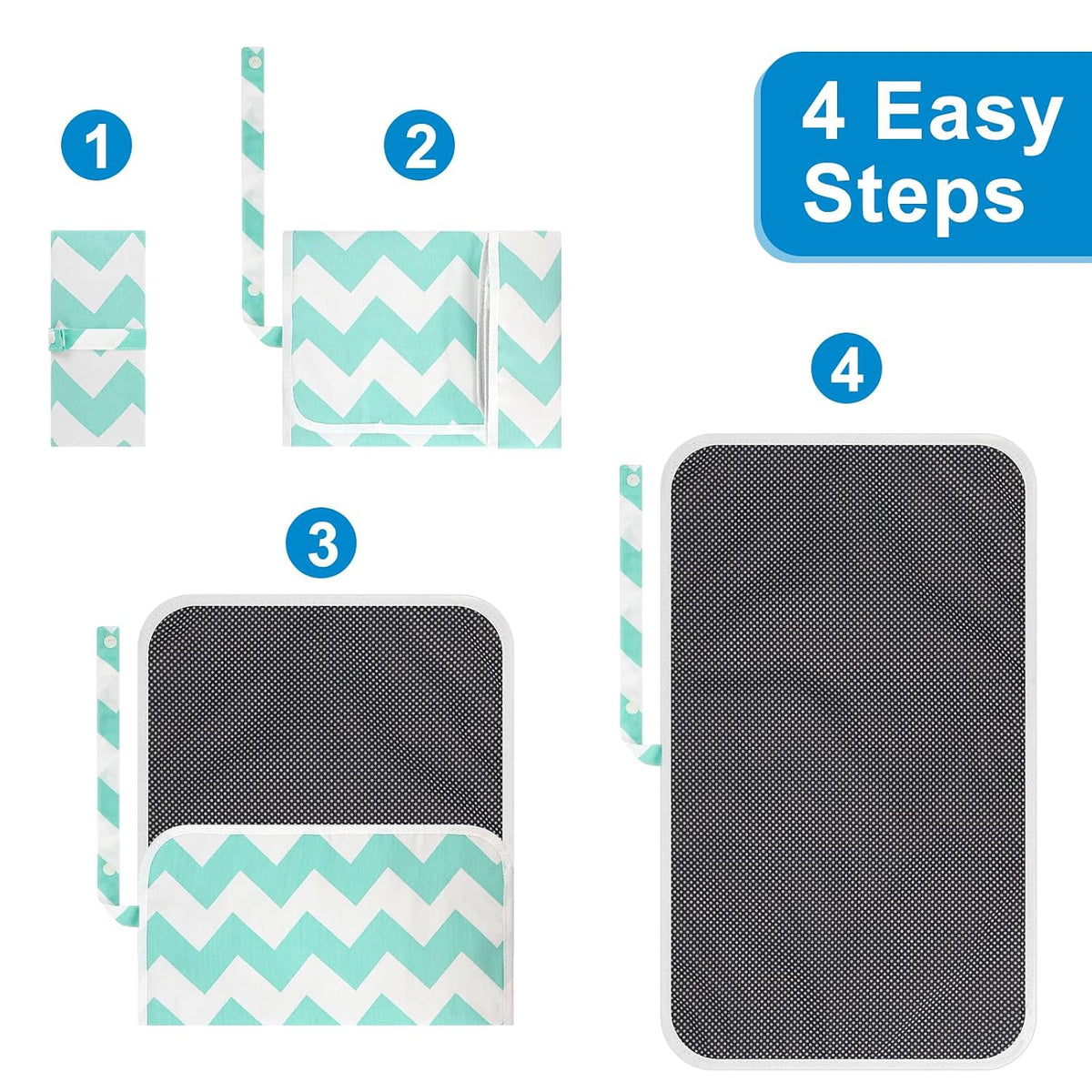 Portable Diaper Changing Pad, Waterproof Foldable Baby Changing Mat for Travel, Baby Essentials Shower Registry Gifts