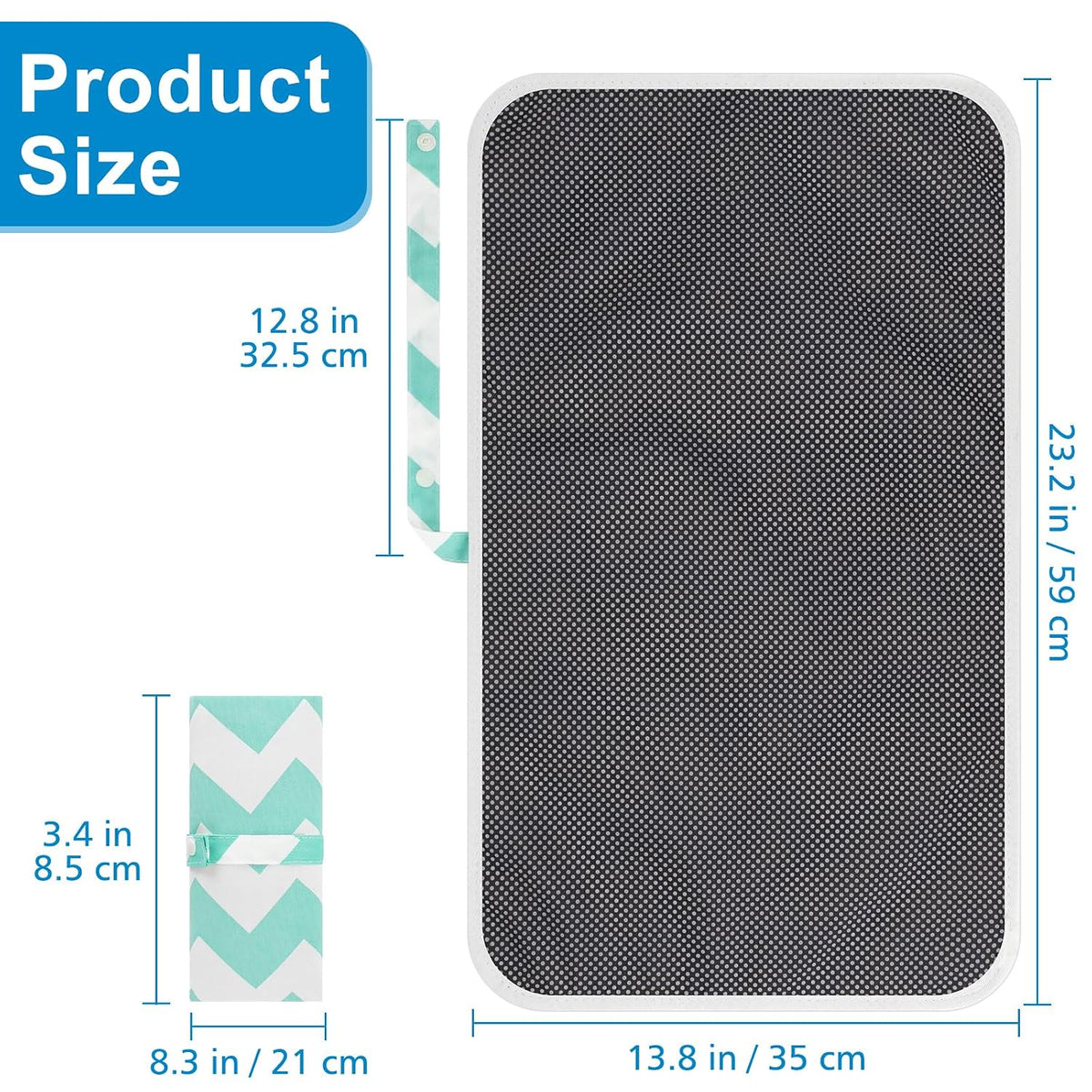 Portable Diaper Changing Pad, Waterproof Foldable Baby Changing Mat for Travel, Baby Essentials Shower Registry Gifts