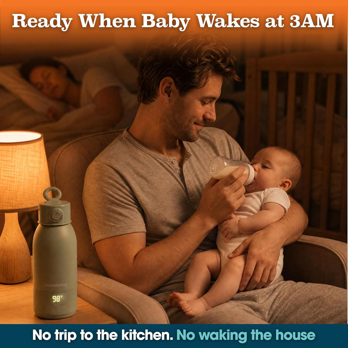 Portable Bottle Warmer for Travel, Dual Heating Modes, Water & Breast Milk Warmer for Baby, Baby Bottle Warmer, Fast Heating & Long Battery Life, Large Capacity, Calentador de Biberones