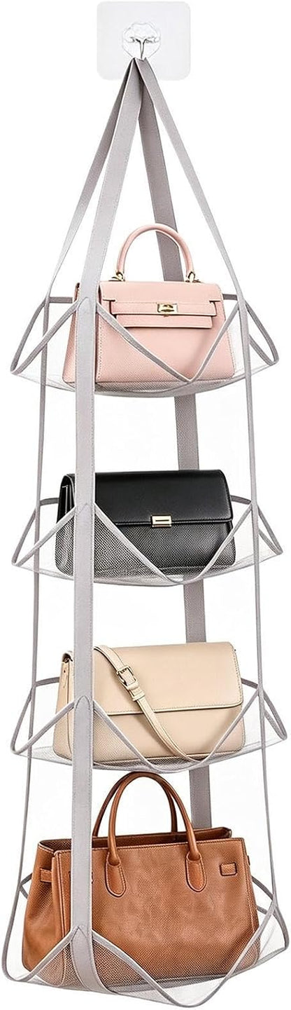 Behind The Door Storage Mesh Pockets Fabric Shelves with Hook