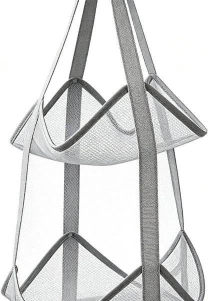Behind The Door Storage Mesh Pockets Fabric Shelves with Hook