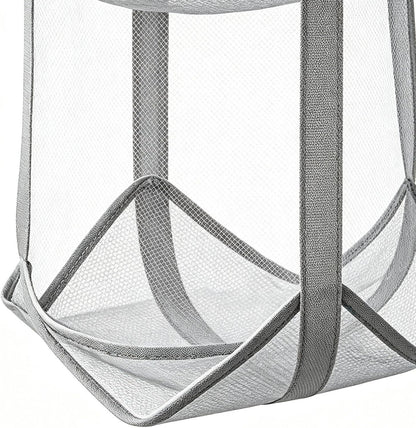 Behind The Door Storage Mesh Pockets Fabric Shelves with Hook