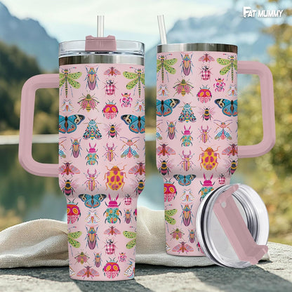 Funny Pickle 40oz Insulated Tumbler With Handle And Straw, Stainless Steel Travel Cup, Laser Pickle Lover Gift, I’m Kind Of A Big Dill Mothers day Gifts