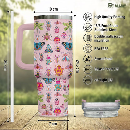 Funny Pickle 40oz Insulated Tumbler With Handle And Straw, Stainless Steel Travel Cup, Laser Pickle Lover Gift, I’m Kind Of A Big Dill Mothers day Gifts
