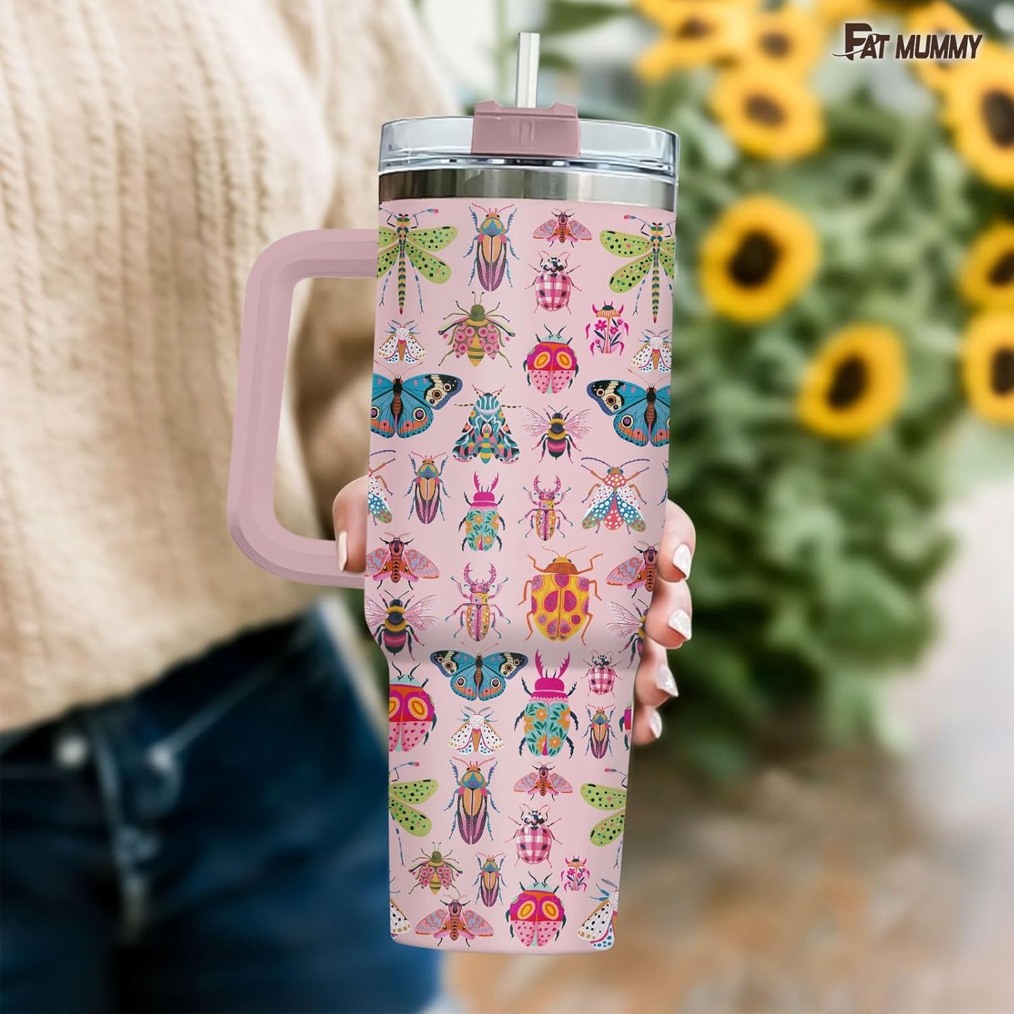 Funny Pickle 40oz Insulated Tumbler With Handle And Straw, Stainless Steel Travel Cup, Laser Pickle Lover Gift, I’m Kind Of A Big Dill Mothers day Gifts