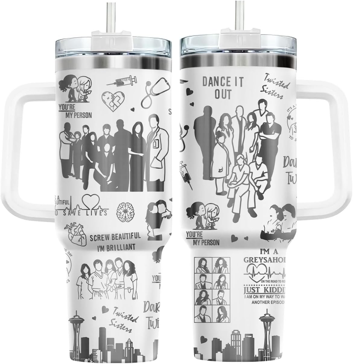 Funny Pickle 40oz Insulated Tumbler With Handle And Straw, Stainless Steel Travel Cup, Laser Pickle Lover Gift, I’m Kind Of A Big Dill Mothers day Gifts
