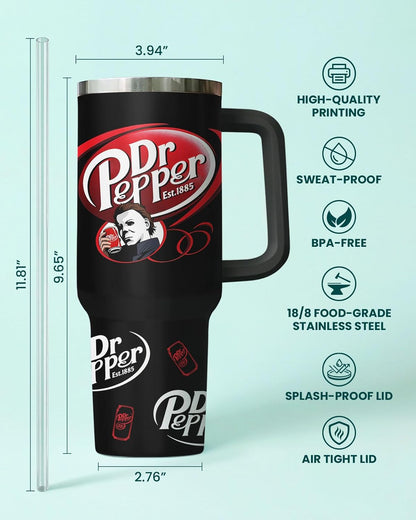 Funny Pickle 40oz Insulated Tumbler With Handle And Straw, Stainless Steel Travel Cup, Laser Pickle Lover Gift, I’m Kind Of A Big Dill Mothers day Gifts