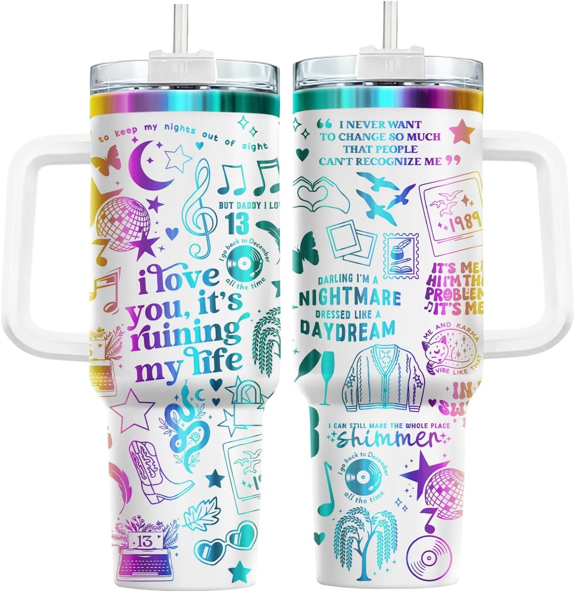 Funny Pickle 40oz Insulated Tumbler With Handle And Straw, Stainless Steel Travel Cup, Laser Pickle Lover Gift, I’m Kind Of A Big Dill Mothers day Gifts