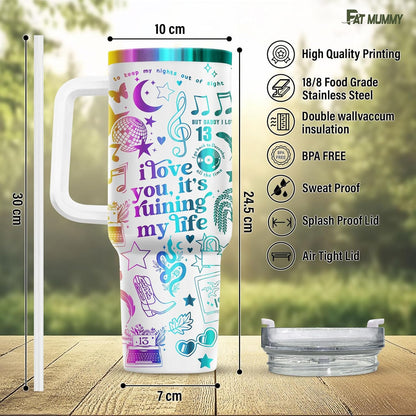 Funny Pickle 40oz Insulated Tumbler With Handle And Straw, Stainless Steel Travel Cup, Laser Pickle Lover Gift, I’m Kind Of A Big Dill Mothers day Gifts
