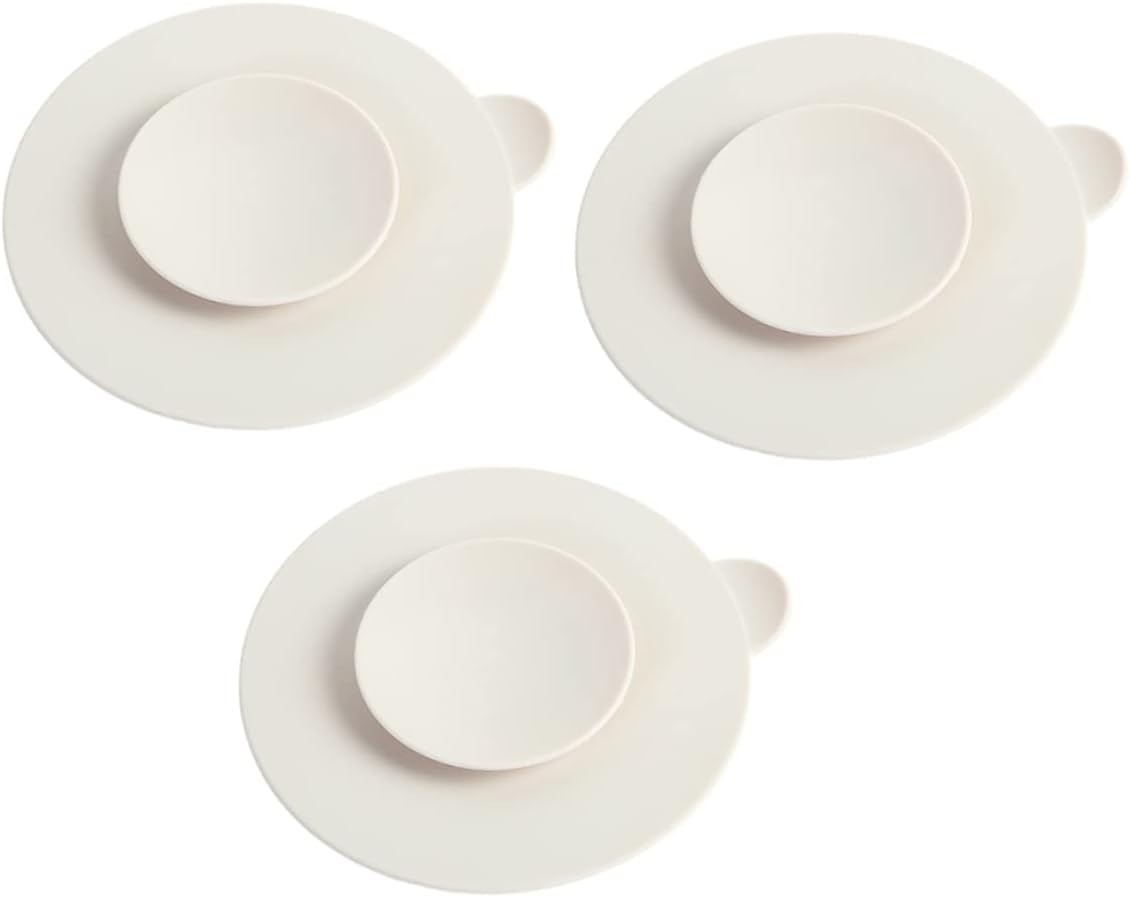 3pcs Silicone Bowl Mats Non-Slip Tableware Pads for Easy Cleanup Improved Eating Skills Food-Grade Silicone for Safe Use As Coasters and Place Mats Solid Color