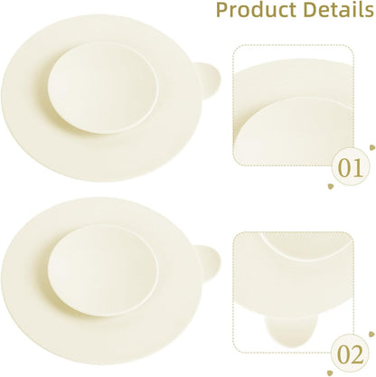 3pcs Silicone Bowl Mats Non-Slip Tableware Pads for Easy Cleanup Improved Eating Skills Food-Grade Silicone for Safe Use As Coasters and Place Mats Solid Color