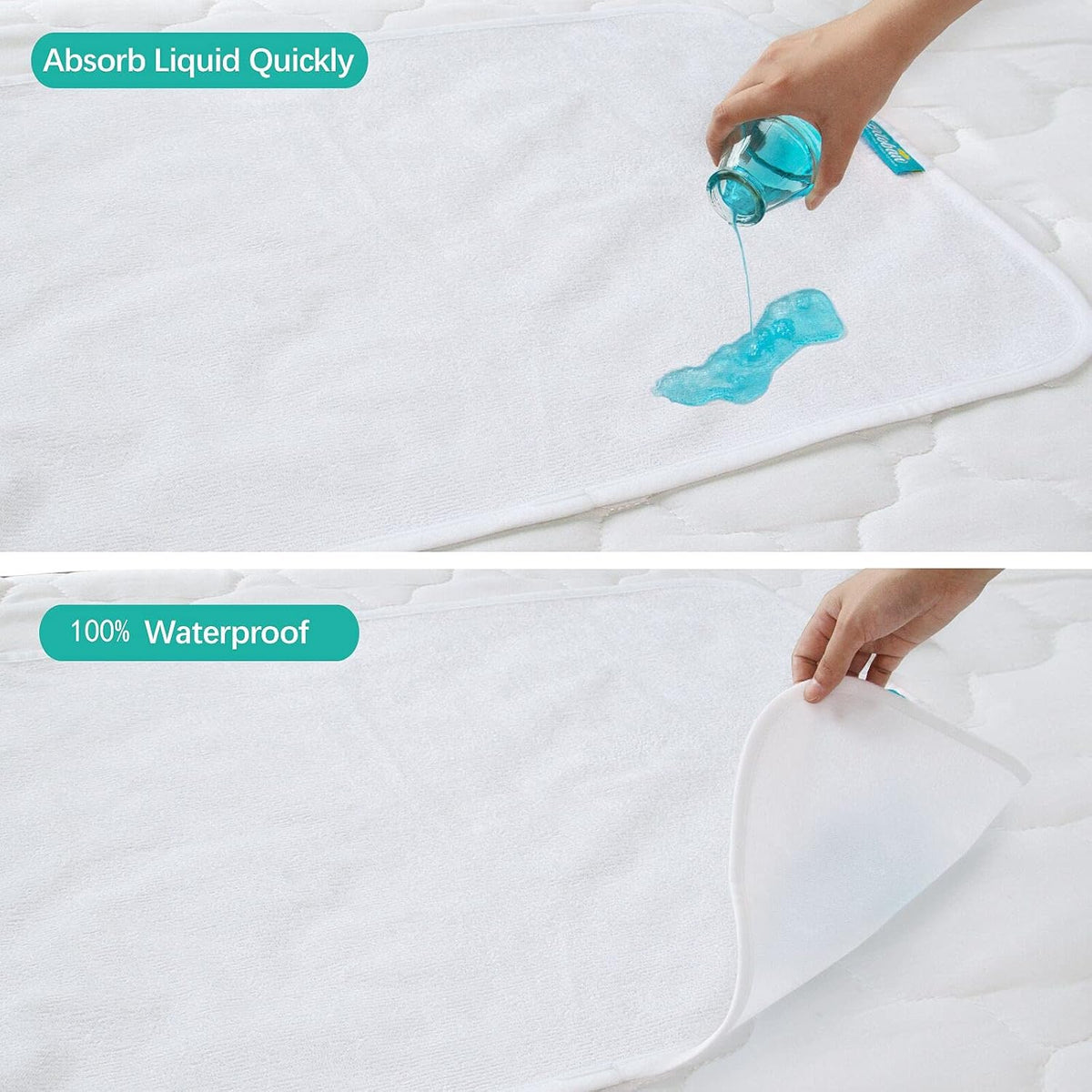 Changing Pad Liners 5-Pack Waterproof, 28"x15", Flannel, Absorbent