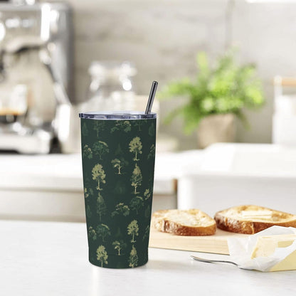 Forest Trees (2) Print 20 Oz Insulated Tumbler With Straw Lid, Stainless Steel Travel Mug For Coffee, Vacuum Insulated Cup