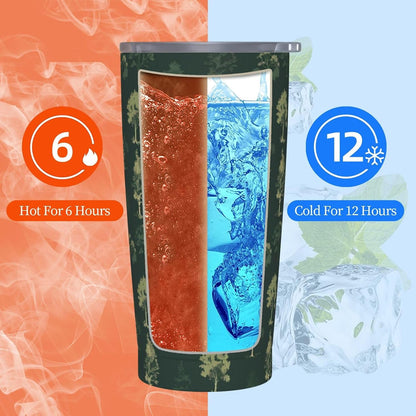 Forest Trees (2) Print 20 Oz Insulated Tumbler With Straw Lid, Stainless Steel Travel Mug For Coffee, Vacuum Insulated Cup