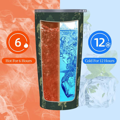 Forest Trees (2) Print 20 Oz Insulated Tumbler With Straw Lid, Stainless Steel Travel Mug For Coffee, Vacuum Insulated Cup