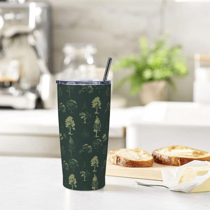 Forest Trees (2) Print 20 Oz Insulated Tumbler With Straw Lid, Stainless Steel Travel Mug For Coffee, Vacuum Insulated Cup