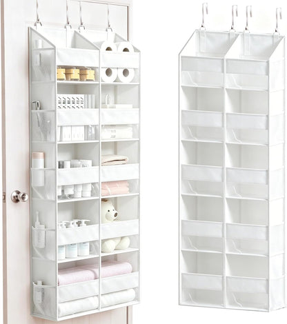 Over the Door Organizer, 5-Tier with 9 Compartments & 10 Pockets,White