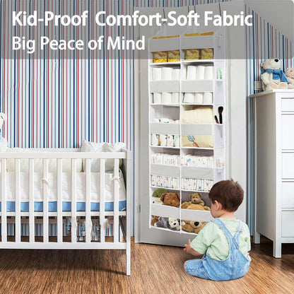 Over the Door Organizer, 5-Tier with 9 Compartments & 10 Pockets,White