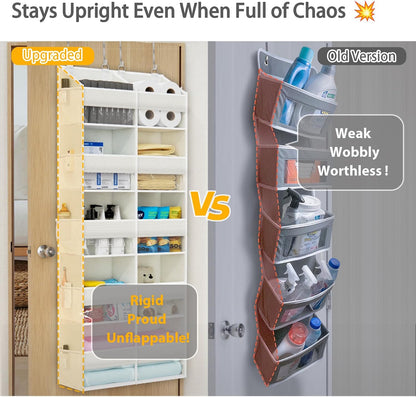 Over the Door Organizer, 5-Tier with 9 Compartments & 10 Pockets,White