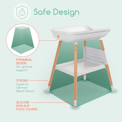 Deluxe Diaper Changing Table - Portable Baby Changing Station & Organizer, Nursery Furnitue Tables with Storage Shelf and Changing Pad Included