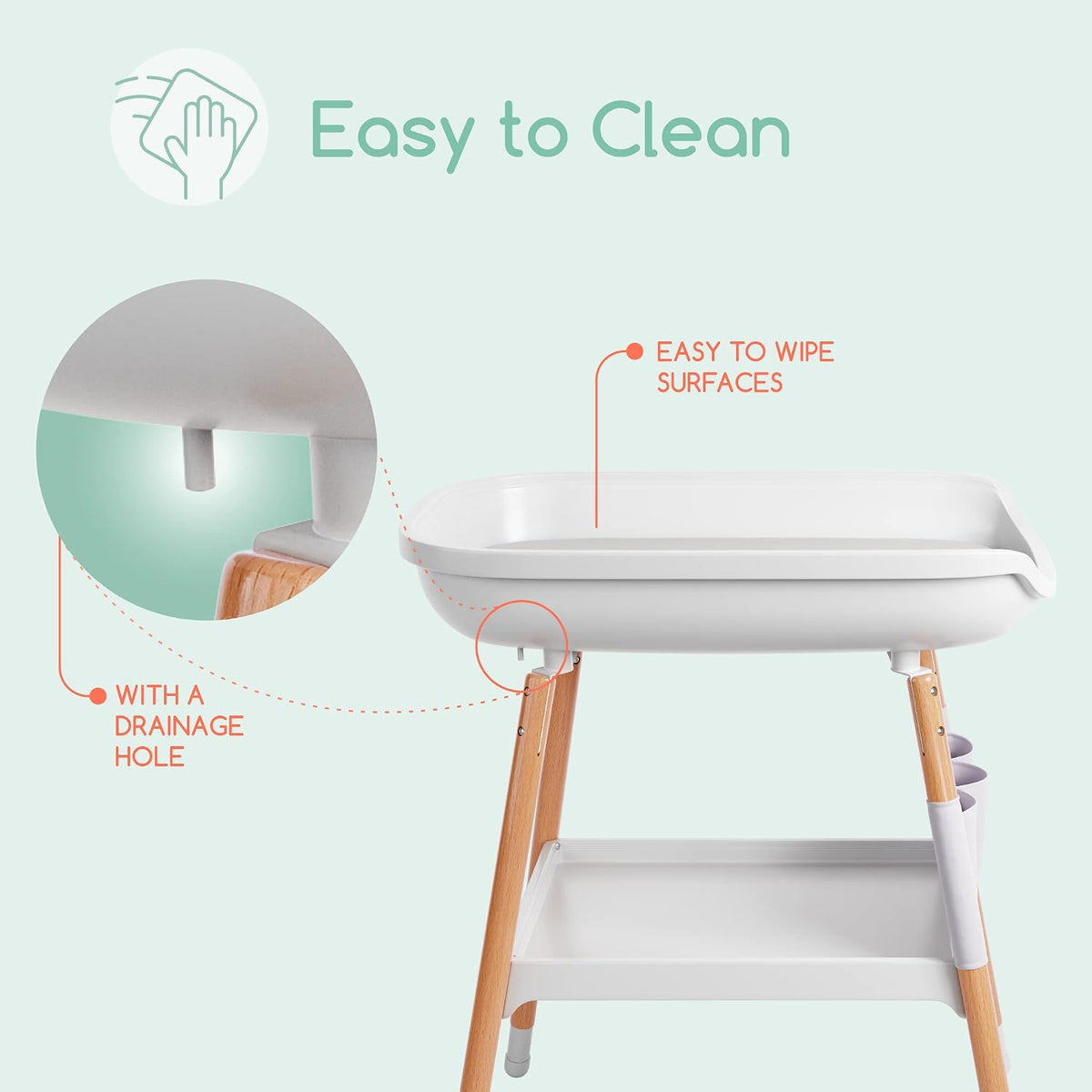 Deluxe Diaper Changing Table - Portable Baby Changing Station & Organizer, Nursery Furnitue Tables with Storage Shelf and Changing Pad Included