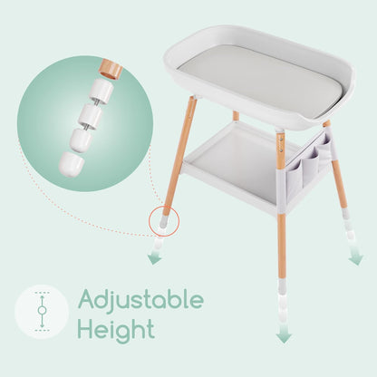 Deluxe Diaper Changing Table - Portable Baby Changing Station & Organizer, Nursery Furnitue Tables with Storage Shelf and Changing Pad Included