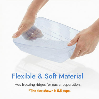 Flexible Freezer Storage Containers with lids, 1cup Blue