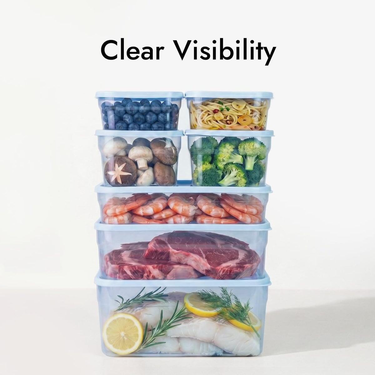 Flexible Freezer Storage Containers with lids, 1cup Blue
