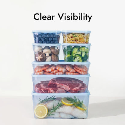 Flexible Freezer Storage Containers with lids, 1cup Blue