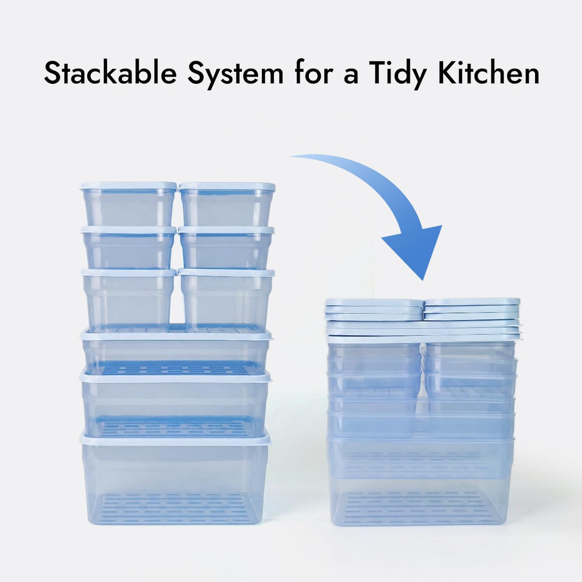 Flexible Freezer Storage Containers with lids, 1cup Blue