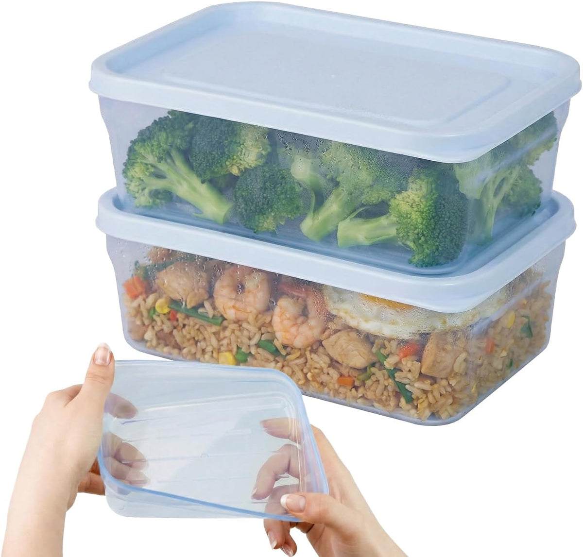 Flexible Freezer Storage Containers with lids, 1cup Blue