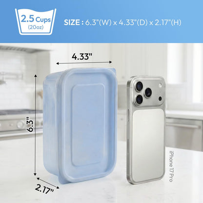 Flexible Freezer Storage Containers with lids, 1cup Blue