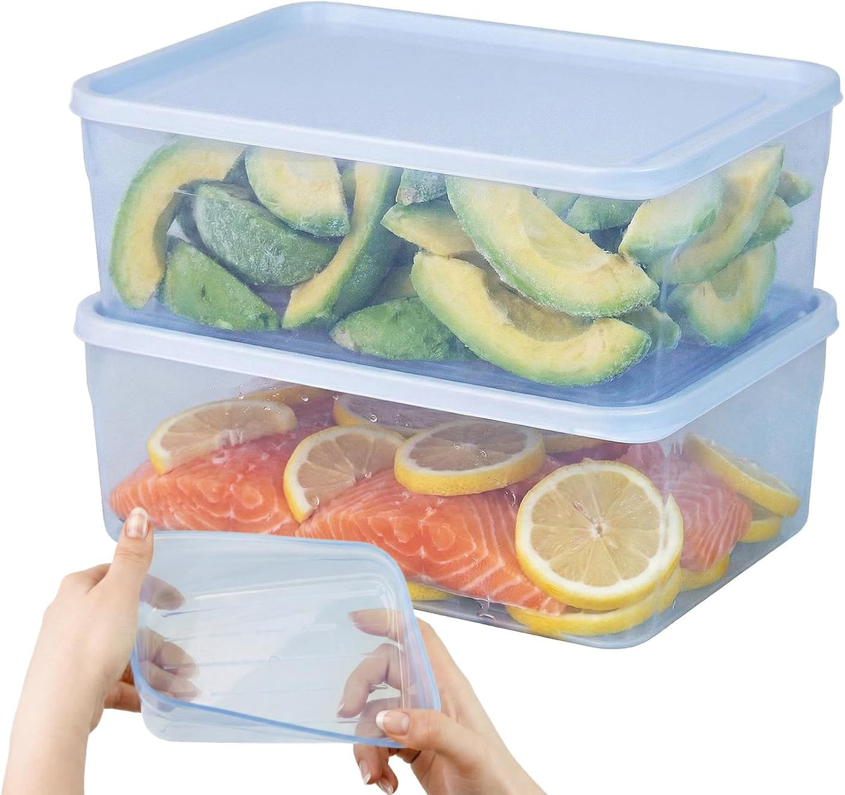 Flexible Freezer Storage Containers with lids, 1cup Blue