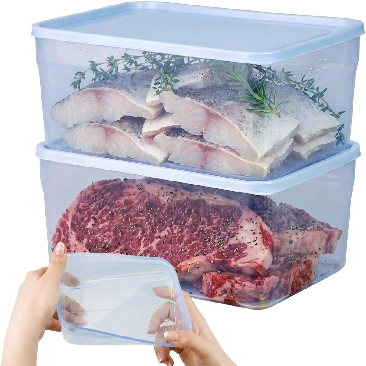 Flexible Freezer Storage Containers with lids, 1cup Blue