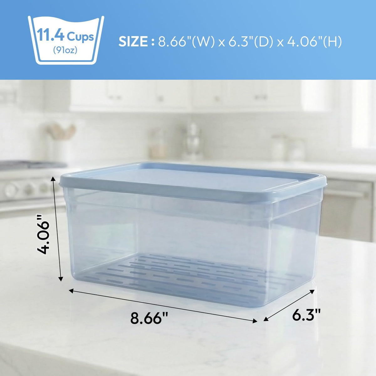 Flexible Freezer Storage Containers with lids, 1cup Blue