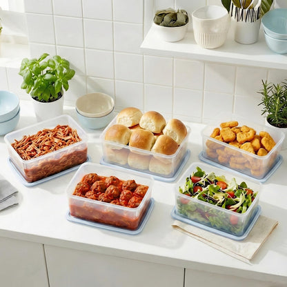 Flexible Freezer Storage Containers with lids, 1cup Blue