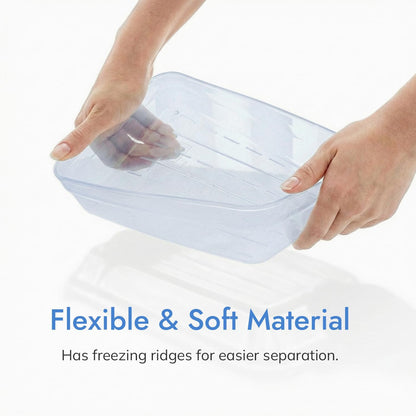 Flexible Freezer Storage Containers with lids, 1cup Blue