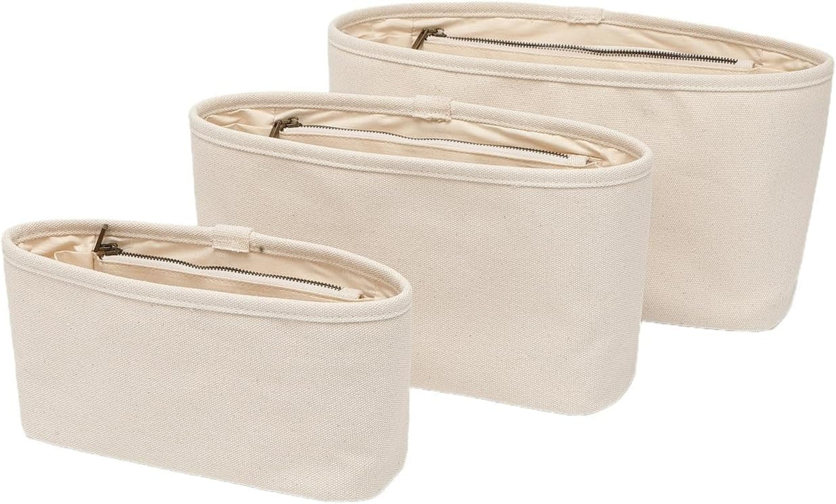 Handbag Organizers Tote Organizer Insert with Multiple Compartments Perfect for Tote Bags Simple Cosmetic Storage Bag Lightweight and Durable. (Beige,Large)