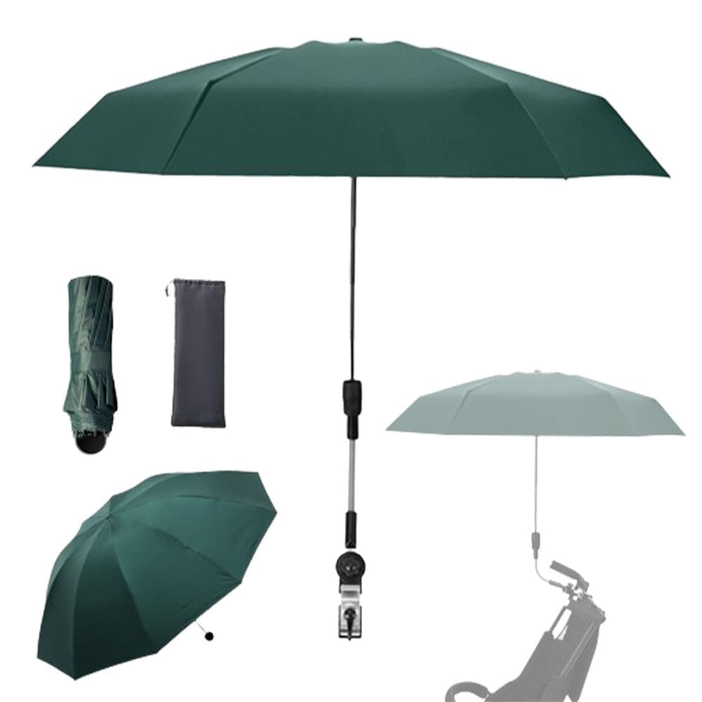 Stroller Sunshade Clip-on Adjustable Universal, Adjustable Steering Angle, Reinforced Umbrella Frame, Compact and Lightweight, Suitable for All Kinds of Strollers （Red）
