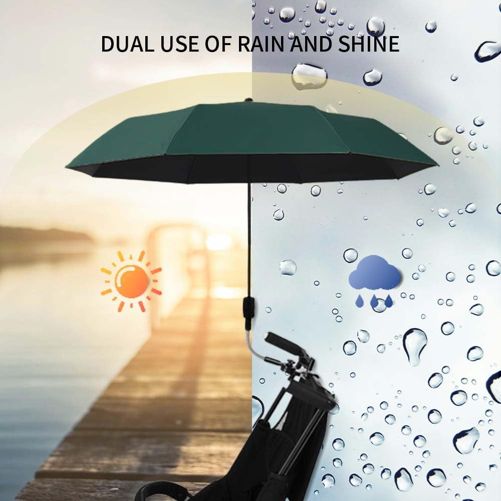 Stroller Sunshade Clip-on Adjustable Universal, Adjustable Steering Angle, Reinforced Umbrella Frame, Compact and Lightweight, Suitable for All Kinds of Strollers （Red）