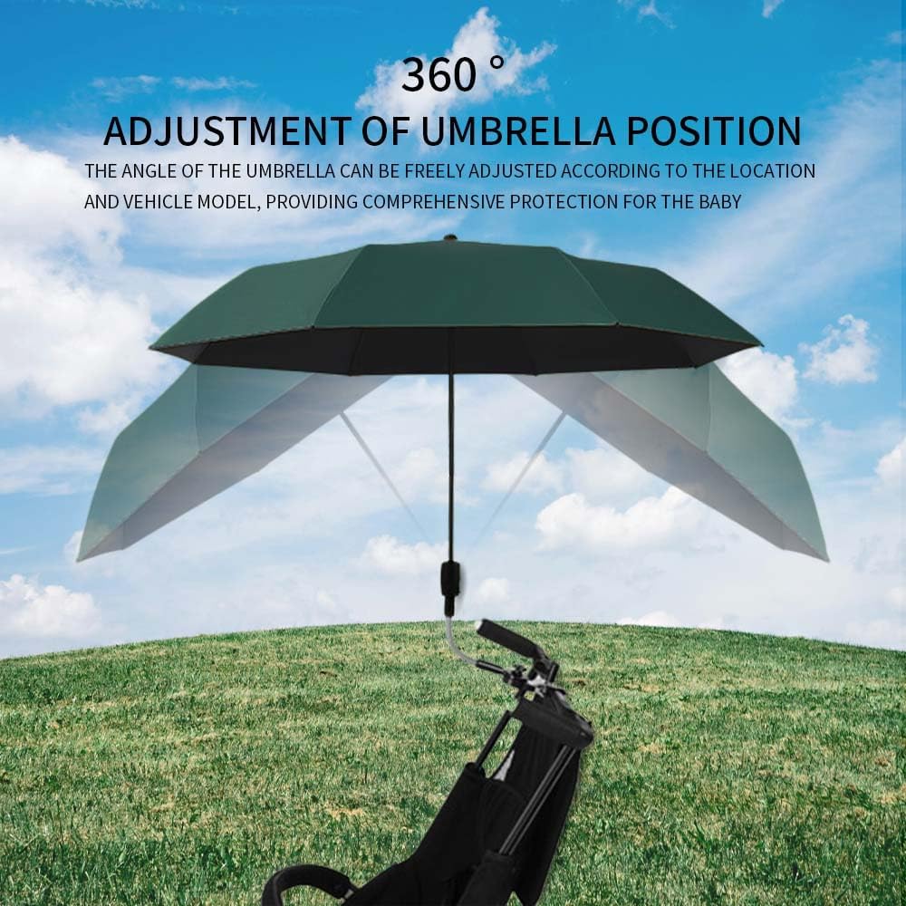 Stroller Sunshade Clip-on Adjustable Universal, Adjustable Steering Angle, Reinforced Umbrella Frame, Compact and Lightweight, Suitable for All Kinds of Strollers （Red）