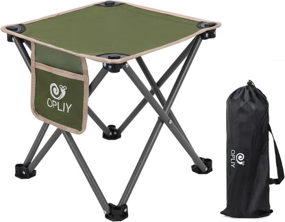 Camping Stool, Folding Samll Chair Portable Camp Stool for Camping Fishing Hiking Gardening and Beach, Camping Seat with Carry Bag (Green, L 13.5")