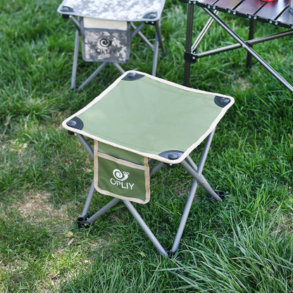 Camping Stool, Folding Samll Chair Portable Camp Stool for Camping Fishing Hiking Gardening and Beach, Camping Seat with Carry Bag (Green, L 13.5")